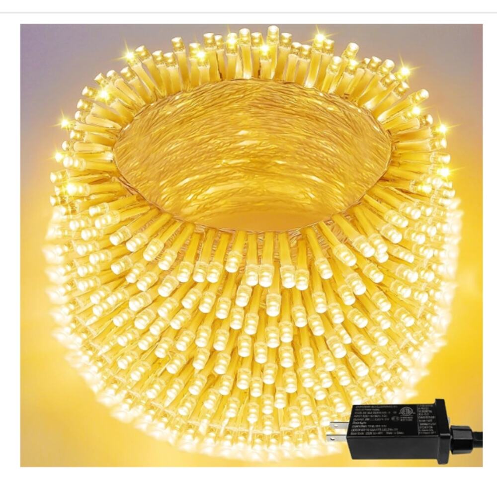 180FT 500 LED Lights Warm White 8 Modes Led Twinkle Fairy Light Plug in